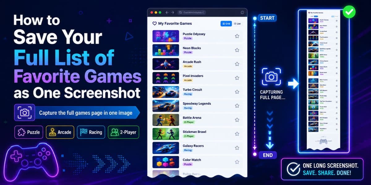 How to Screenshot a Full Games List