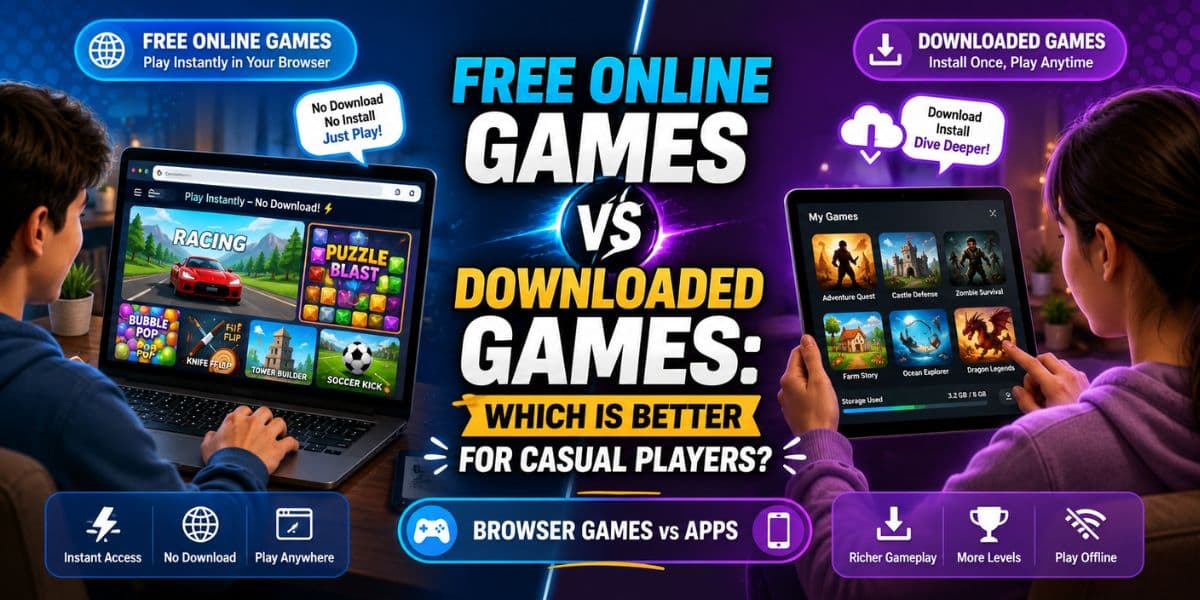 Free Online Games Vs Downloaded Games